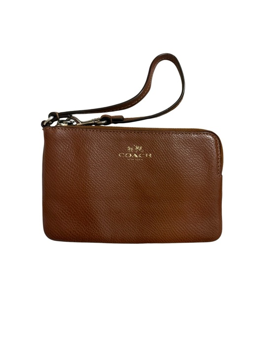 Coach Handbags - Coach Brown Leather Wristlet